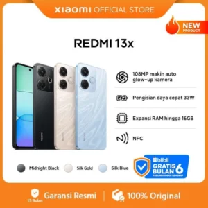 Xiaomi Redmi 13x (8GB/128GB) (8GB/256 GB) |108 MP auto glow-up kamera | 33W pengisian cepat | Expansi RAM hingga 16GB & storage 256GB